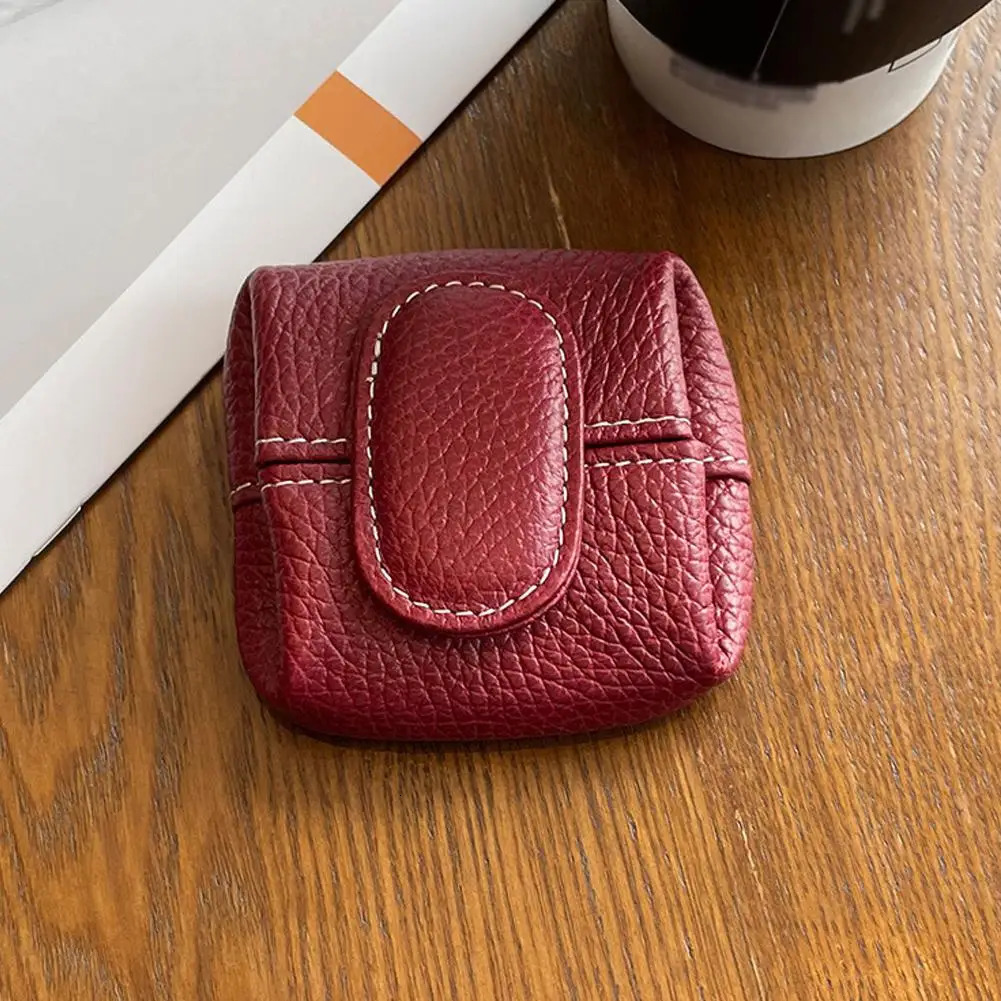 URBAN MASTER Mini Lychee Pattern Coin Purse Solid Color Buckle Key Earphone Storage Bag Casual Change Pouch for Daily Use 1603 251029