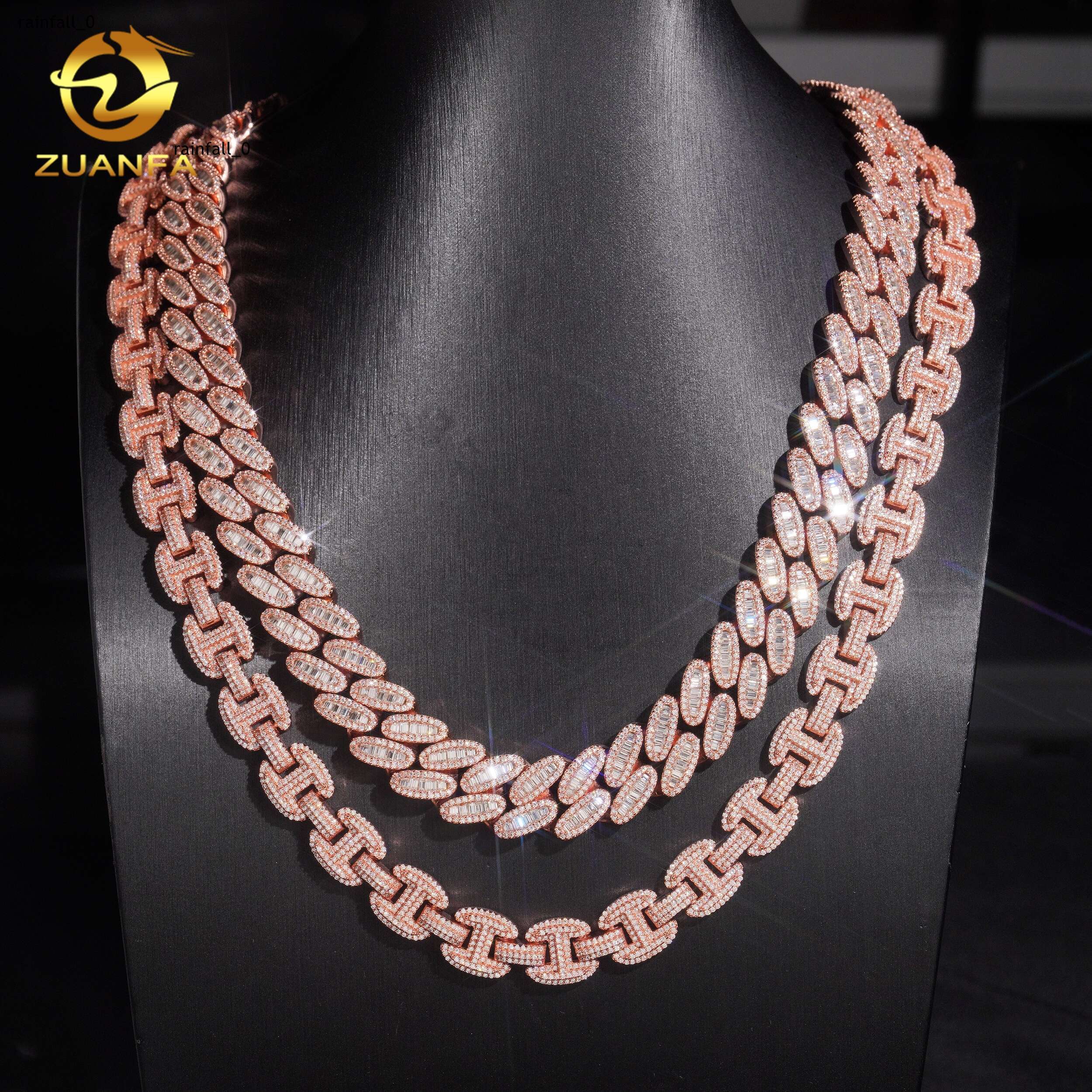 High Quality Solid 925 Silver Moissanite Miami Cuban Link Chain Hip Hop Jewelry Iced Out Cuban Link With GRA Certificate