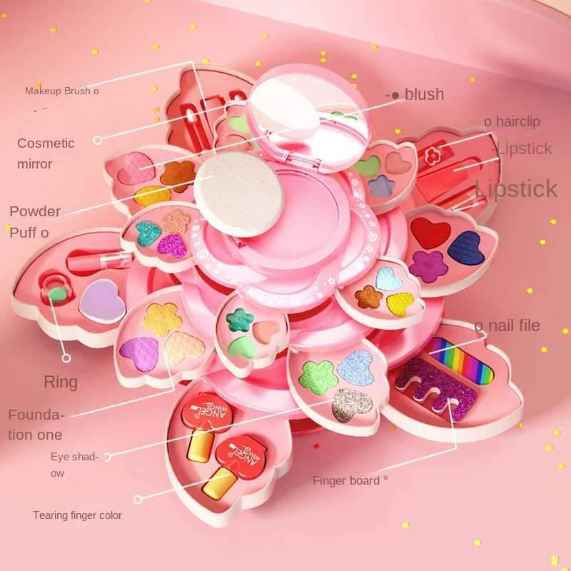 Childrens Makeup Box Rotating Opening Cosmetics Toys for Little Girls Princess Makeup Set To Enhance Creativity and Imagination L251028