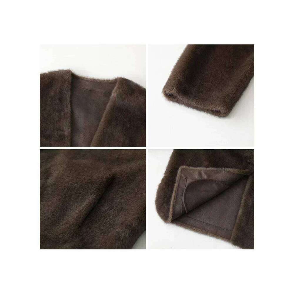 CHIC VEN Women's Jacket Loose Casual Solid Overcoat New Female Plush Coat V-Neck Woman Outerwear Autumn Winter 2023