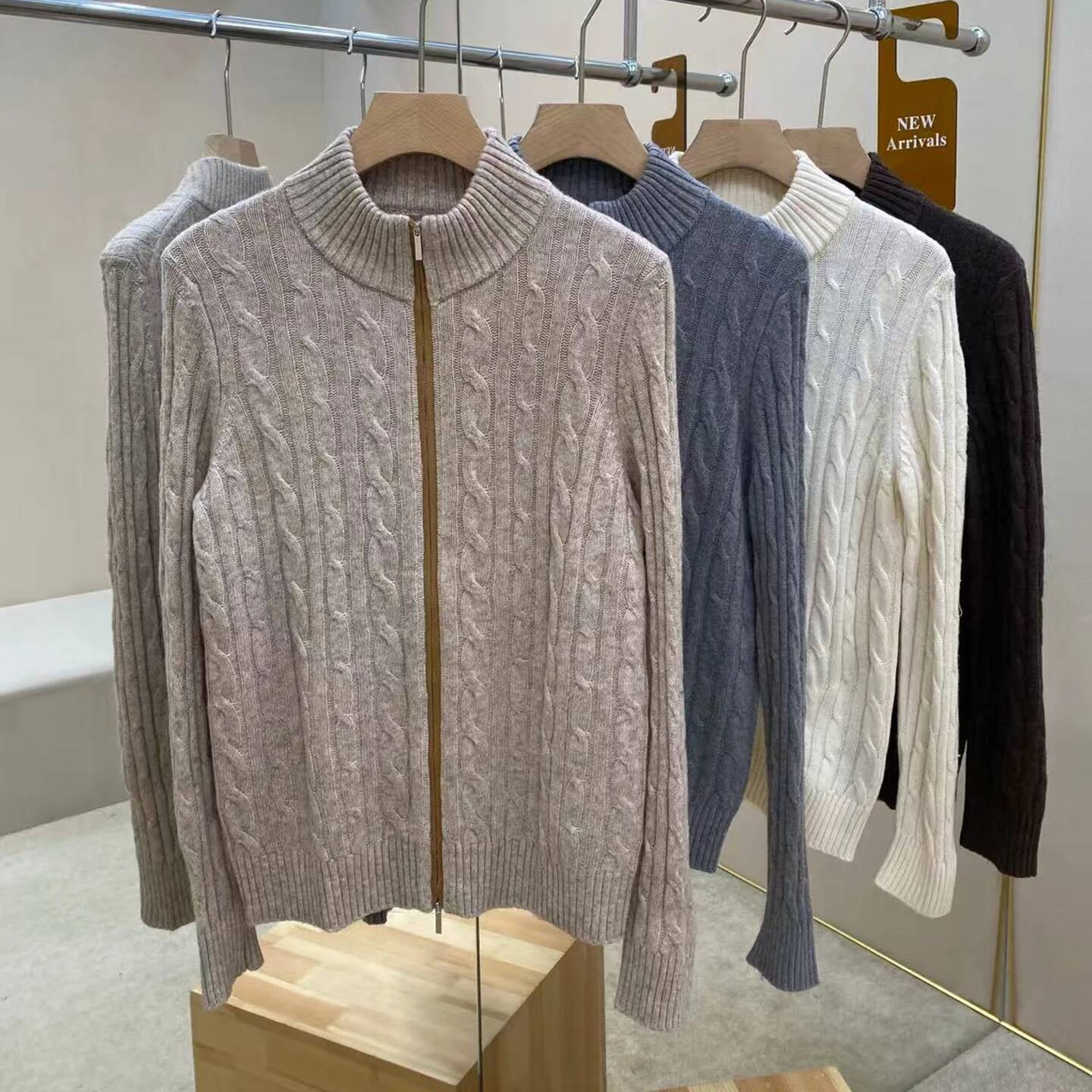 Twist Textured Wool Cashmere Men's Cardigan Jacket