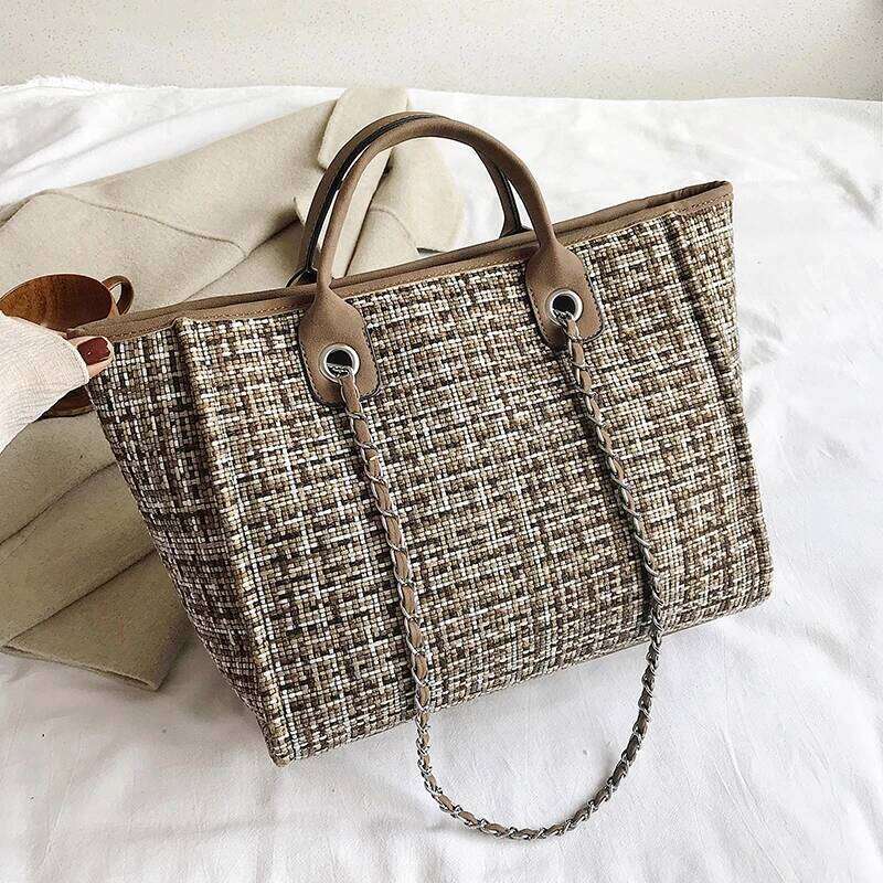 Women Tote Fashion Nylon Large Handbag Chains Shoulder Bags Ladies Big Messenger Shopping Bag