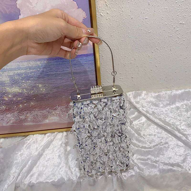 Designer Bags Vintage Metal Premium Sense Beaded Shiny Sequined Box Celebrity Temperament Dinner Party Messenger Bag Luxury Bag