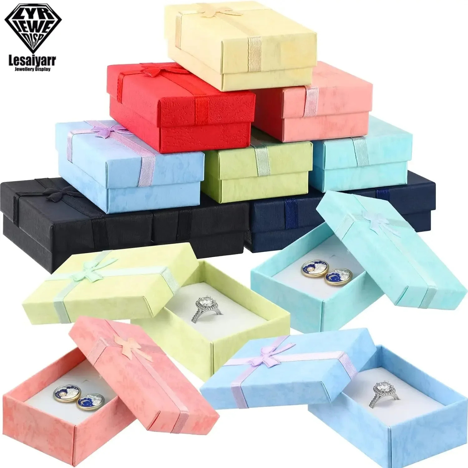 24 Pcs Jewelry Cardboard Gift Boxes for Packaging Decorative Empty Colorful Earring Necklaces Bracelets Rings 251013