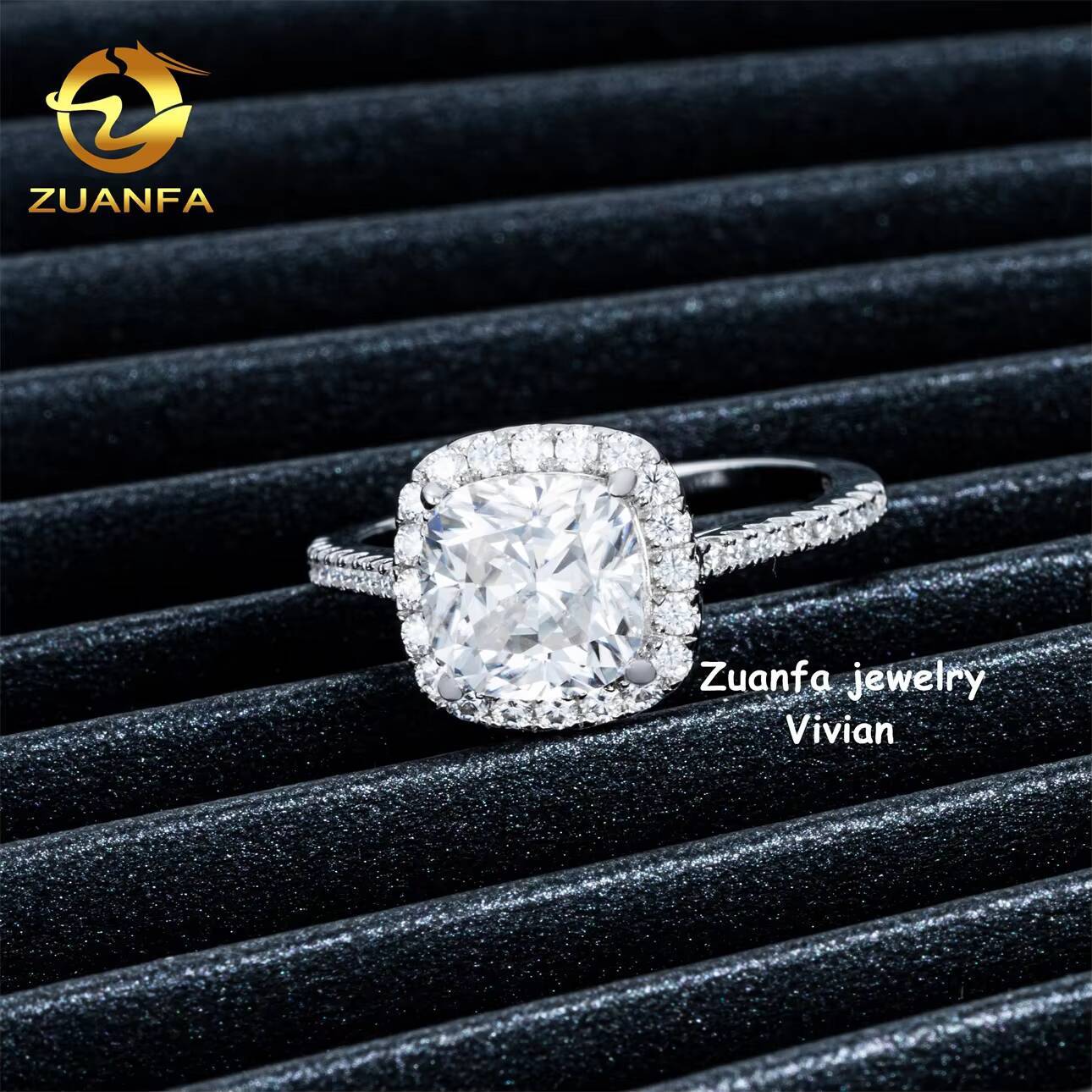 Sterling Silver 925 VVS Moissanite Diamond Fine Jewelry Luxury Iced Out Iced Out Women Moissanite Wedding Rings