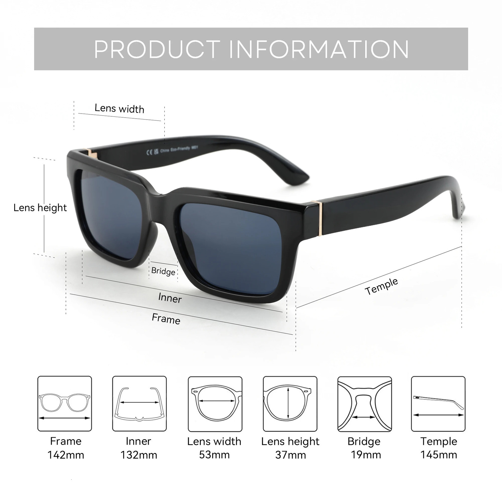 ZENOTTIC Fashion Square Polarized Sunglasses Women Men UV400 Protection Shade Rectangle Sun Glasses 251013