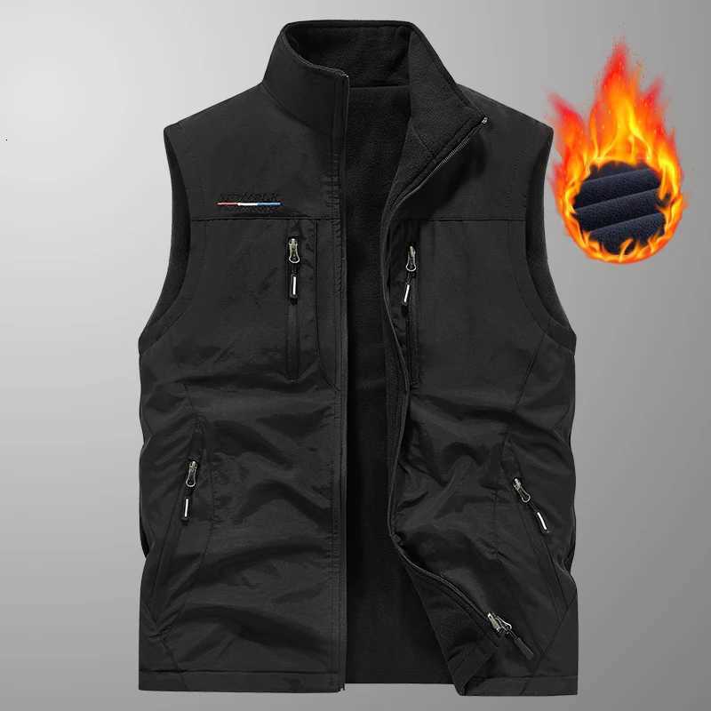 Outdoor Sports Leisure Fitness Running Plush Breathable Trendy Vest Highquality Fashionable Windproof Mens Warm Leather Vest W251029