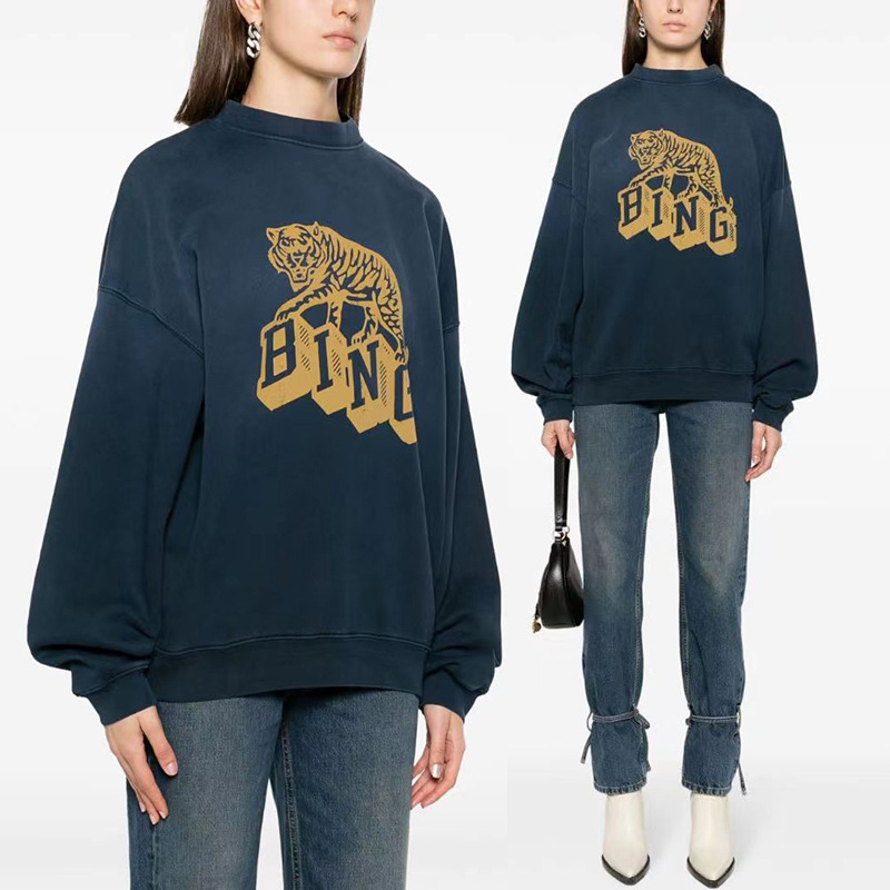 Winter New North American Designer Printed, Dyed, Water Washed, Spray Horse Women's Wool Sweater