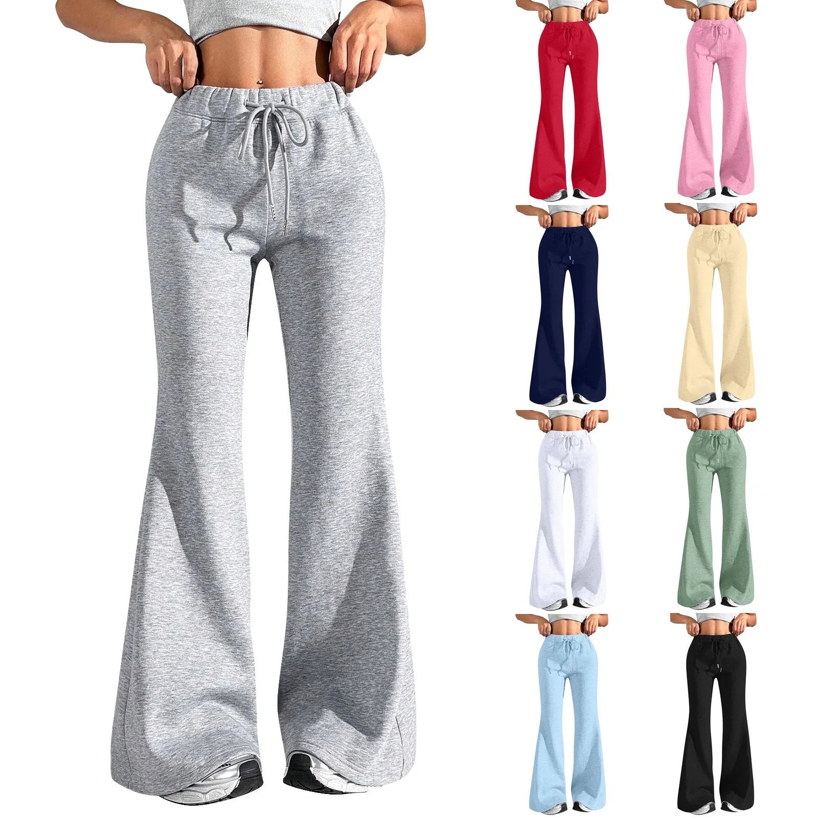 Solid Flare Elegant Pant Cargo Leggings Trousers Y2k Pants Women Winter Clothes Pencil Casual Bell Bottom Sweat Pants Joggers 251029