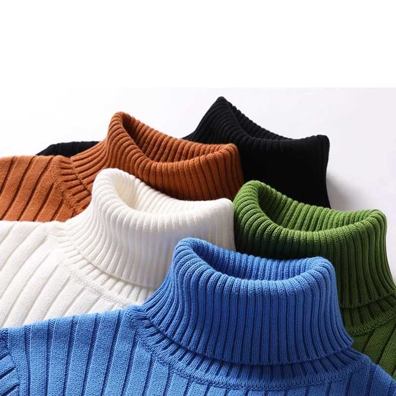 Men Sweater Turtleneck Male Pullover Jumper Solid Thicken Autumn Winter Plus Size 3XL 4XL High Neck Clothing Strip Men Knitwear J251029