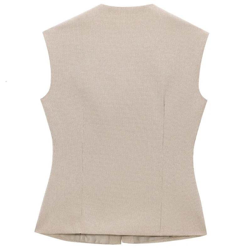 HXAO Womens Sleeveless Vest Top Plaid Woman Top Fashion Ladies Waistcoat Tanks Camis Outerwears Sleeveless Jacket Coat 251029