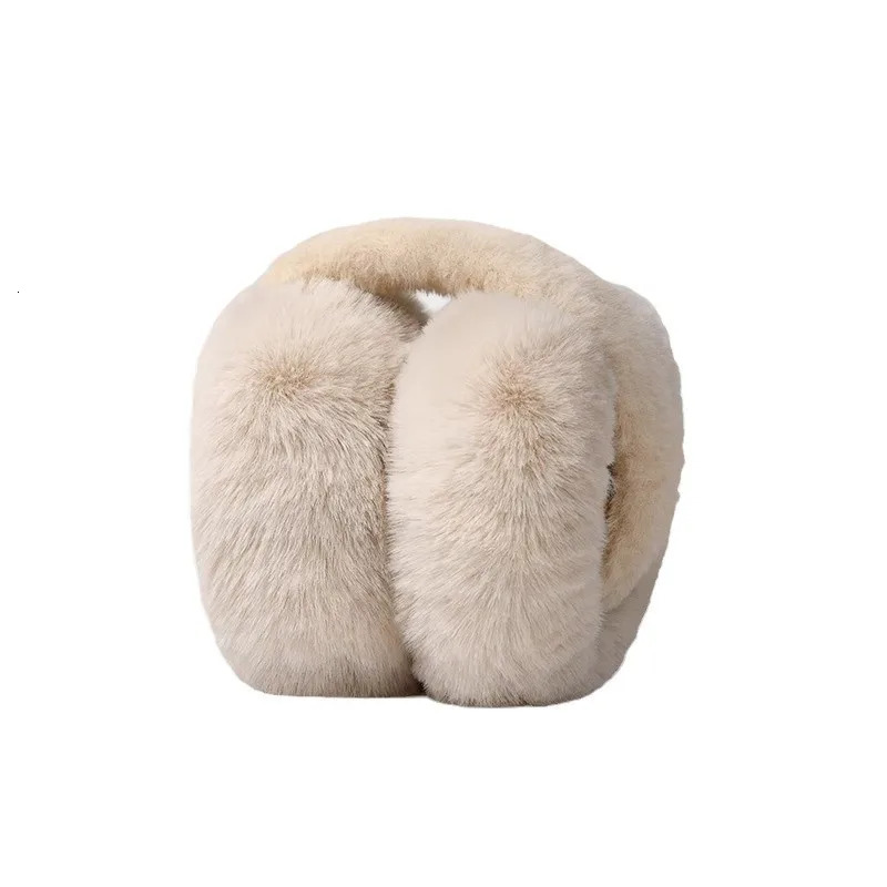 1 PC Furry Earmuffs for Women Foldable KoreanStyle Plush Rabbit FurLike Ear Warmer Essential ColdResistant Warm Ear Prot 251029