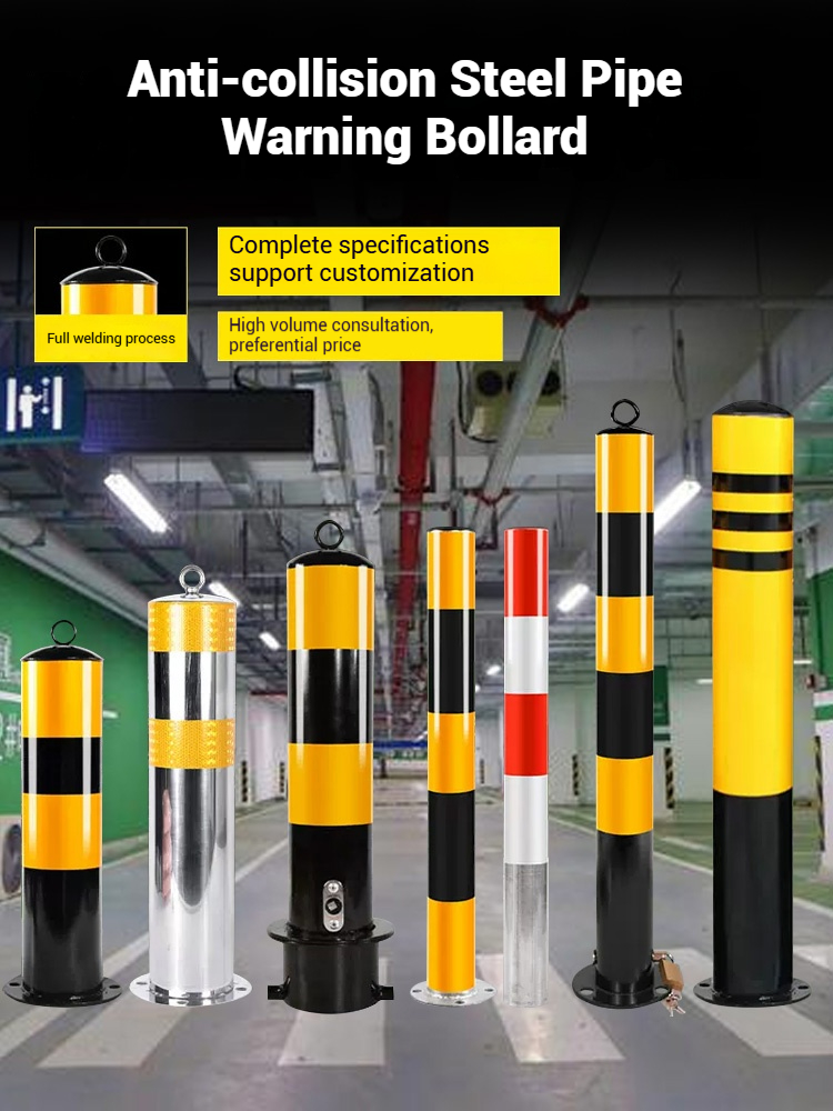 Galvanized Reflective Anti-Collision Bollards Road Barrier Posts Traffic Barrier Posts Isolation Bollards Railway Crossing Posts Railway Barriers