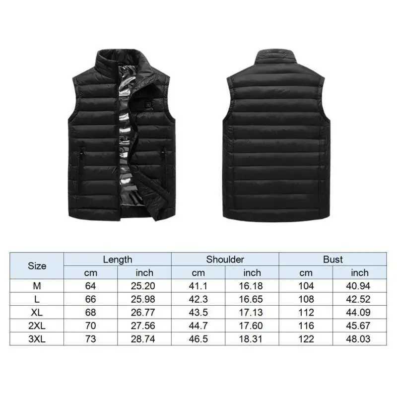 Aiweti Men winter USB Electric Heating Vest Jacket Clothing Skiing Winter Warm Heated Pad Winter USB interface warm vest W251029