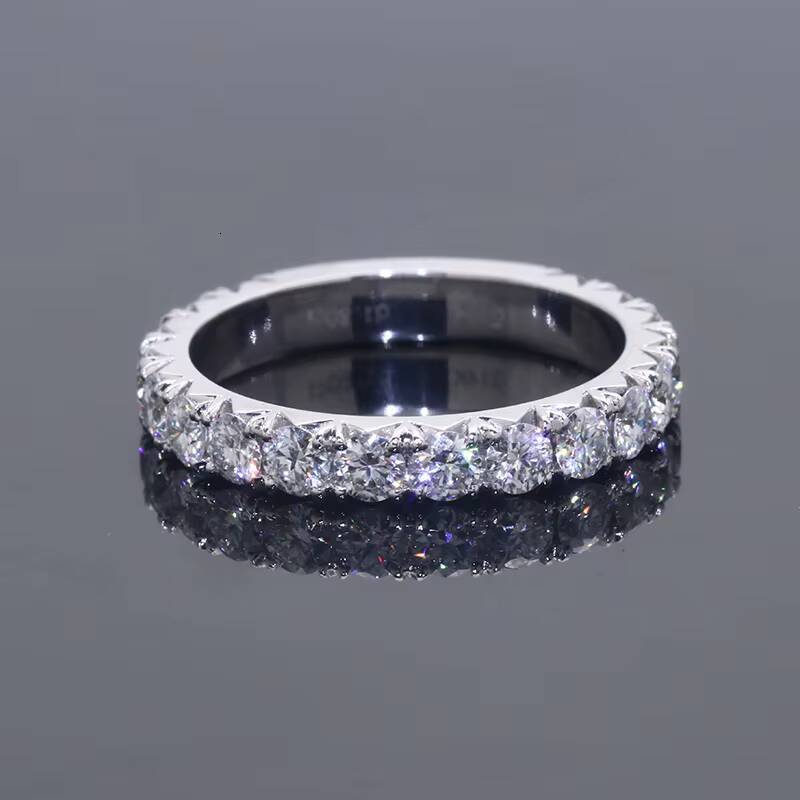 High Quality Moissanite Ring with Certificate Real Gold Jewelry 14K Moissanite Diamond Ring Bride Moissanite Eternity Ring