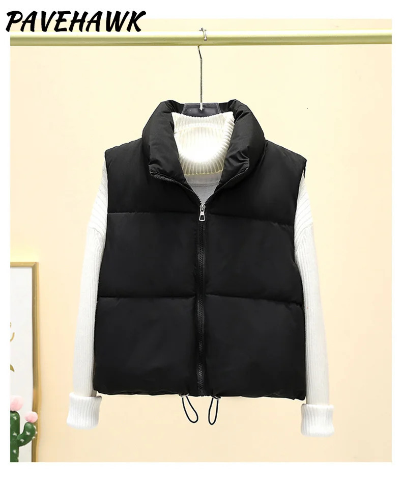 Women Autumn Winter Short Down Vest Stand Collar Warm Casual Elegant Sleeveless Coats Outdoor Quilted Travel Jackets Clothes 251029