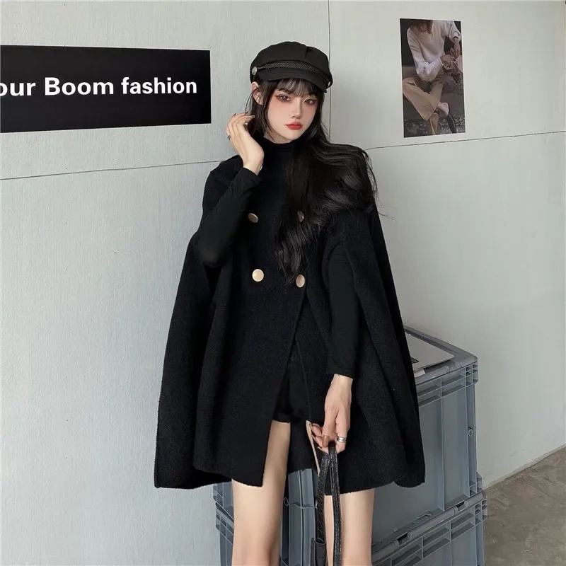 Autumn Winter Plus Size Women Coat Woolen Cloth Cloak Loose Overcoat Female High Quality 2025 Manteau Femme Hiver Oversize 251029