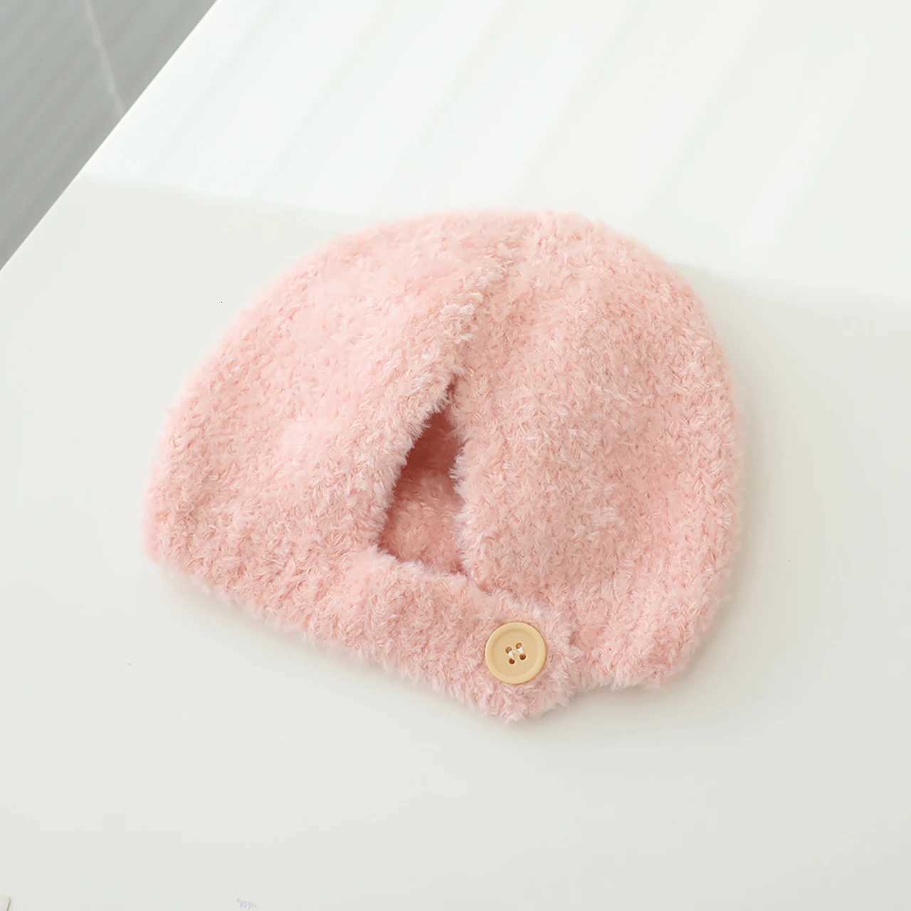 Autumn Winter Baby Plush Knitted Hat With Ears Solid Color Warm Ear Protection Cap Outdoor Windproof Toddler Kids Earflap Beanie251028