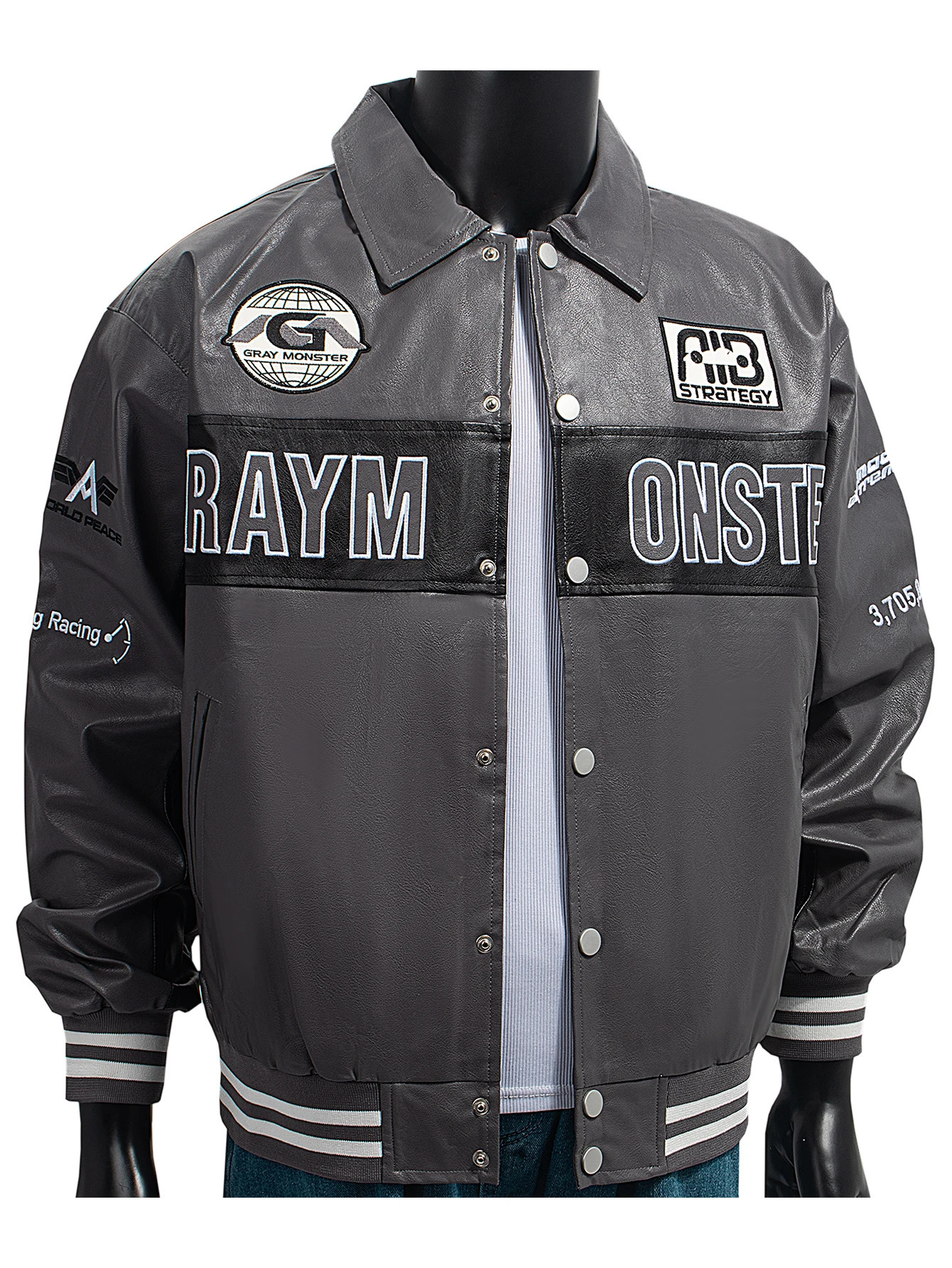 Mens Faux Leather Motorcycle Jacket Baseball Coats AutumnWinter Varsity Imitatsleder In Outwear Windbreaker 251028