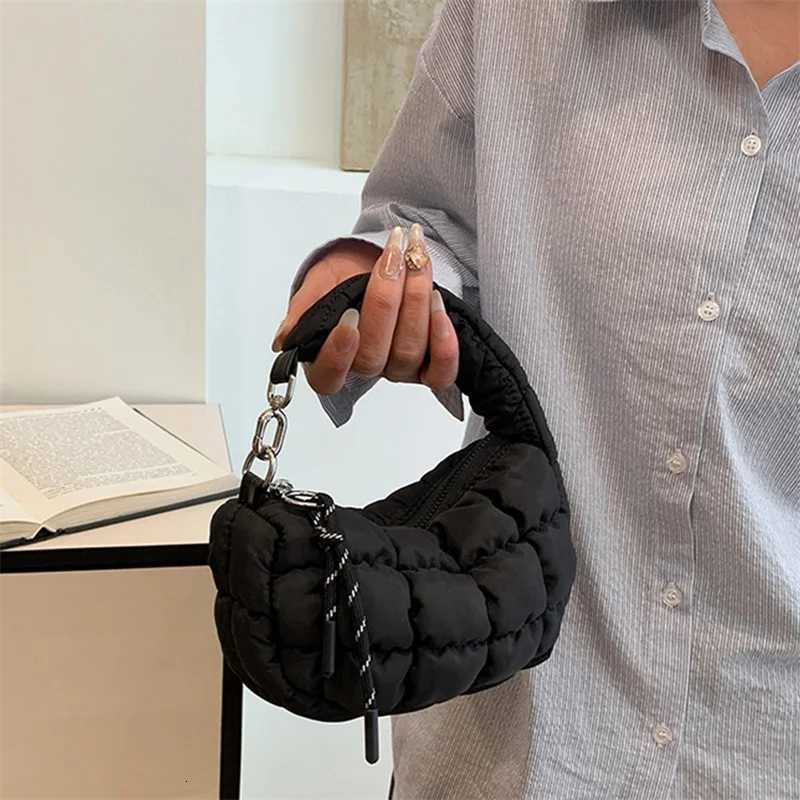 Puffer Handbag for Wen Solid Color daily casual Underarm Shoder Bag ladies D251029