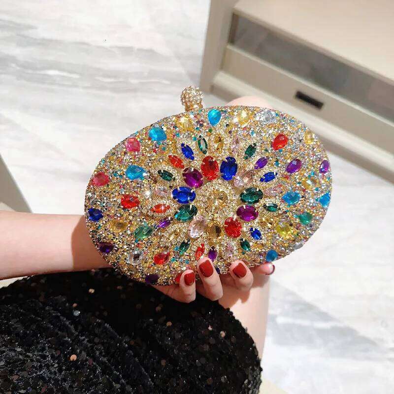 Designer Bags NEW Dia Women Clutch Evening Bag Crystal Ladies Purse Female Sparkly Wallet For Wedding Party Luxury Bag