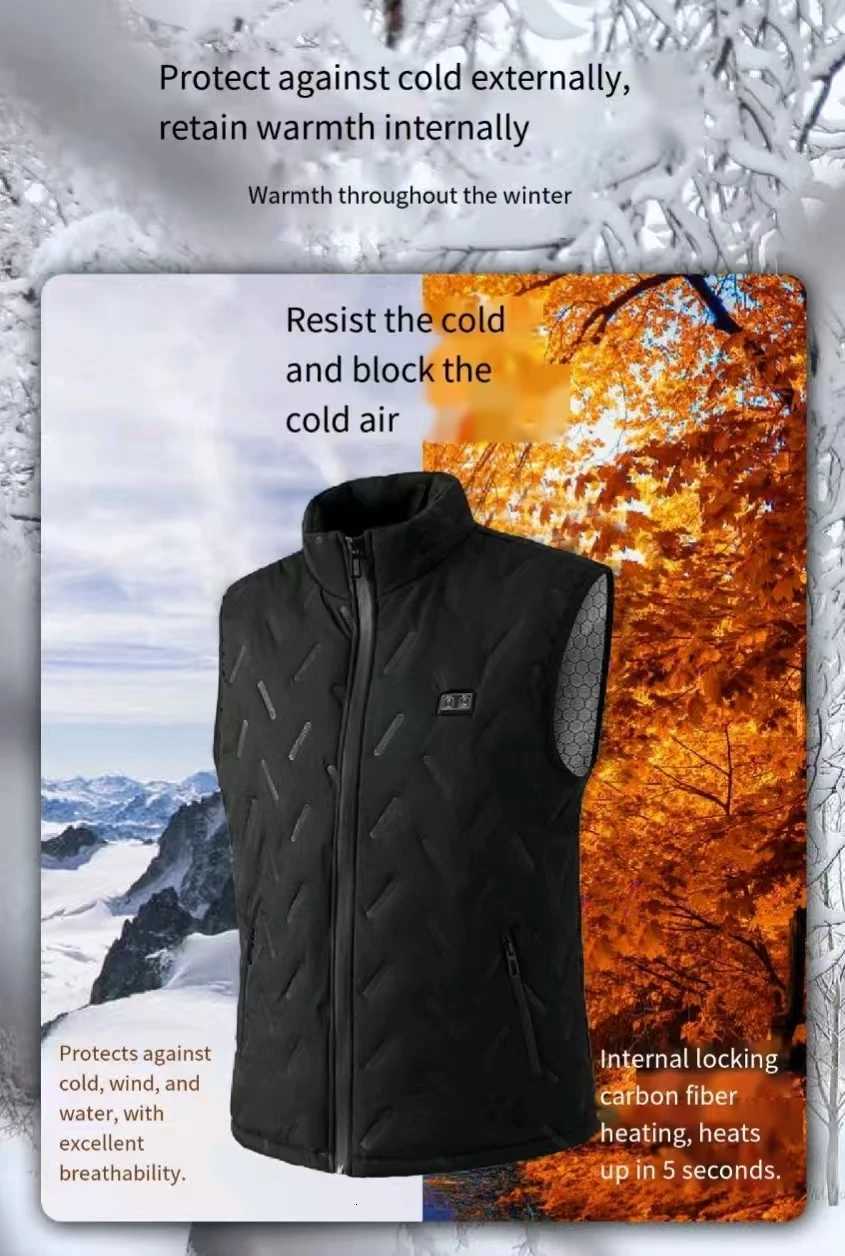 DualControl 9Zone Heating Vest Casual Vest Autumn and Winter Electric Heating Vest Same Style for Men and WomenNo Power Bank W251029
