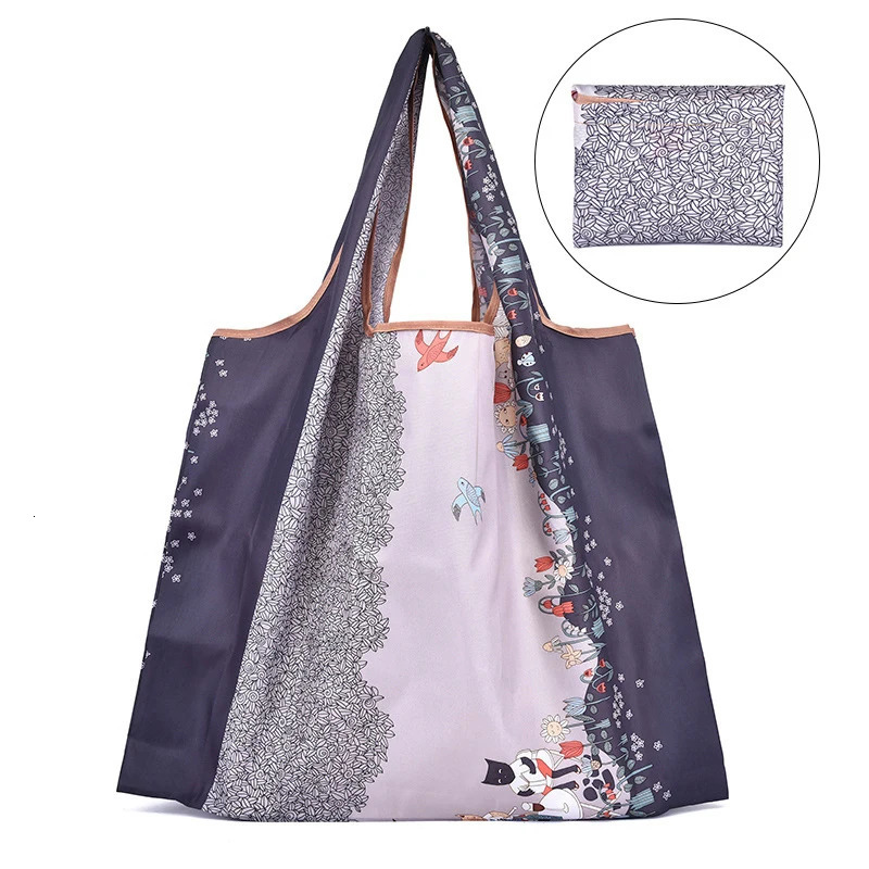 Big Size Thick Nylon Large Tote ECO Reusable Polyester Portable Shoulder Womens Handbags Folding Pouch Shopping Bag Foldable 251029