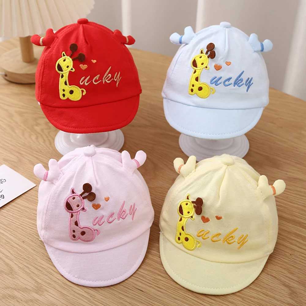 Cartoon Baby Hat Soft Spring Autumn Peaked Cap Lucky Giraffe Small Month Newborn Baby Baseball Cap For Kids 06 Month251028