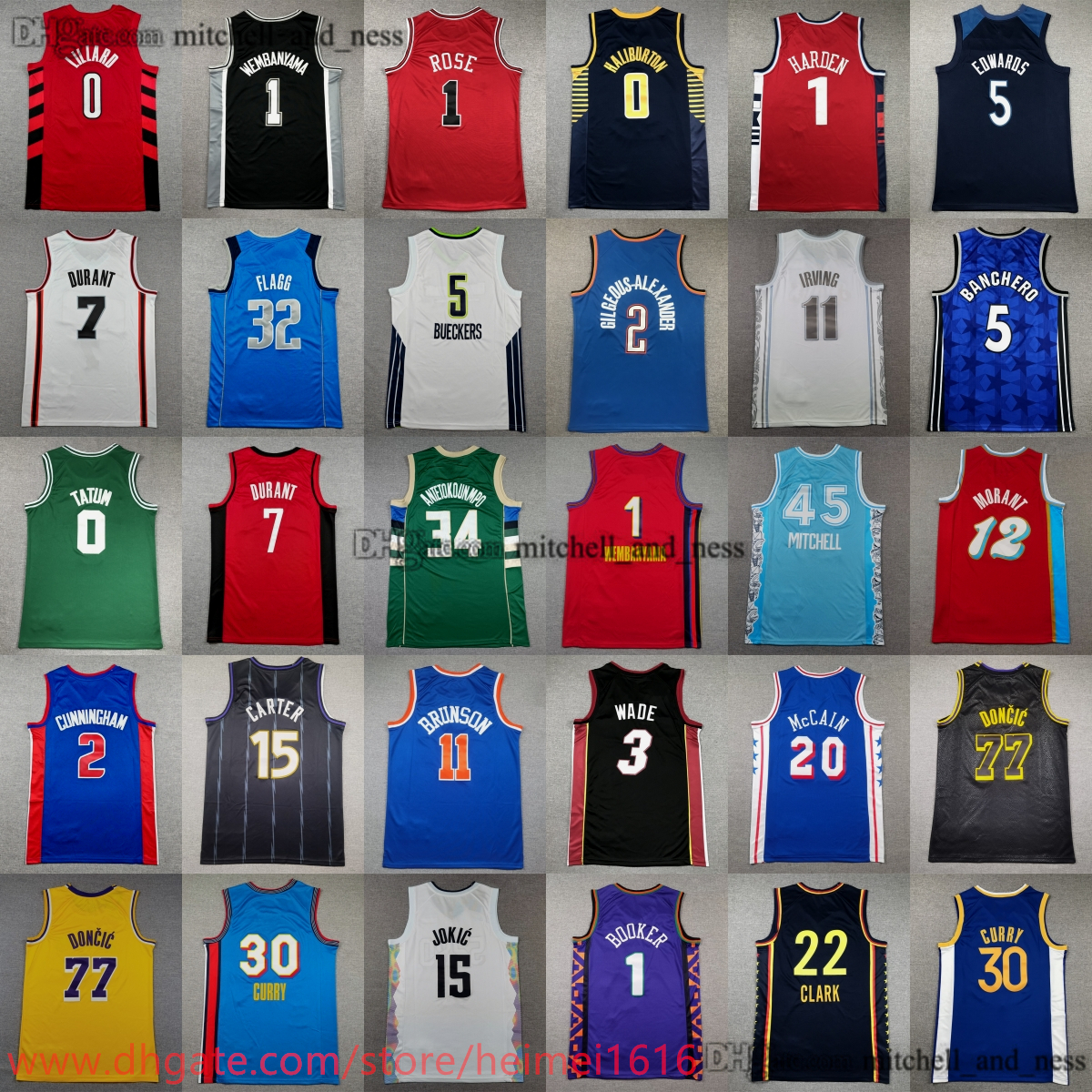 2025-26 New City Basketball Holmgren Jersey Stitch Wembanyama Bryant Knecht Doncic Curry Mobley Irving Tatum Brown Leonard Harden Wiggins Breathable Sport James