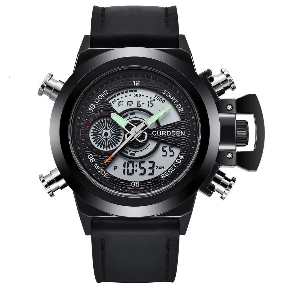 Brand New Men's Fashion Leather Strap Multifunctional Dual Display Sports Watch for Men