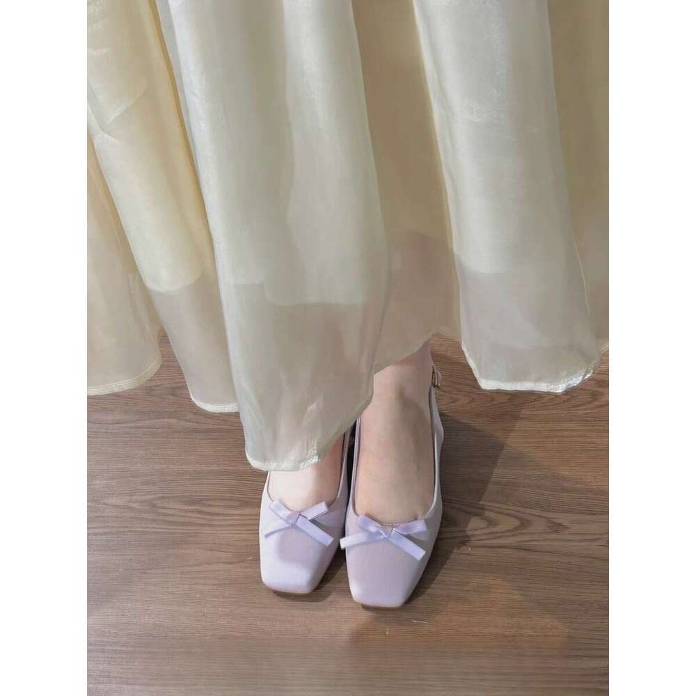 Women's 2025 Summer New Style Designer Shoe Gentle Temperament Fairy Style Peep-Toe Backless Chunky Heel Mary Jane High Heel Sandals