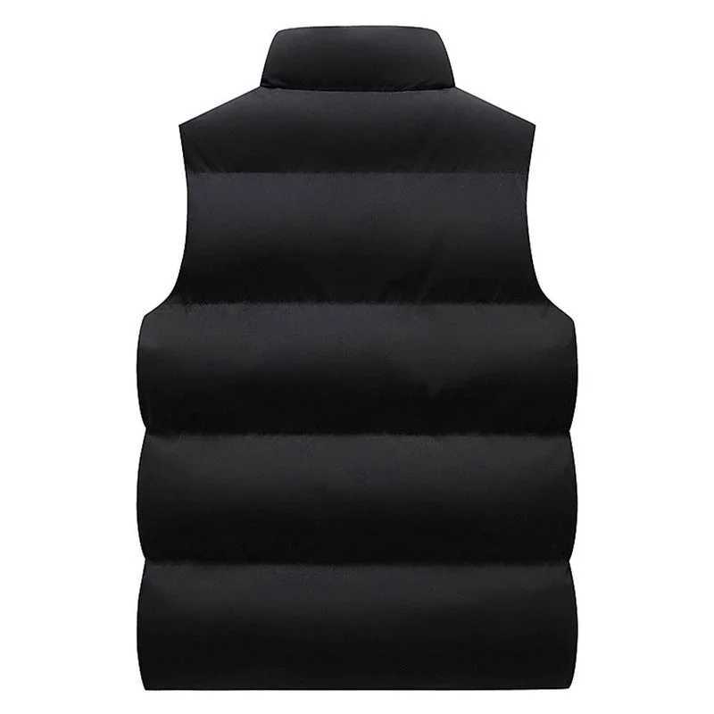 Men Puffer Vest Autumn Winter Quilted Jacket Black Grey Sleeveless Coat Casual Parkas Thick Warm Outwear Vest Jacket Clothing W251029