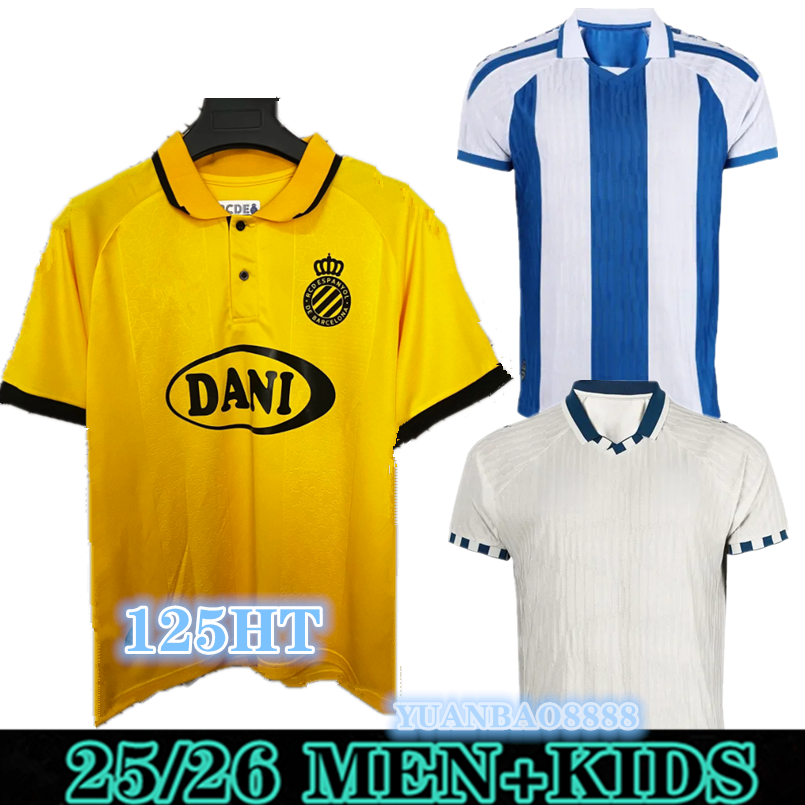 25/26 RCD Espanyol soccer jersey home jersey JOFRE AGUAD0 GRAGERA S. GOMEZ GASTON PERE MILLA JOUR NAME hotsoccer 125th Anniversary S-4XL