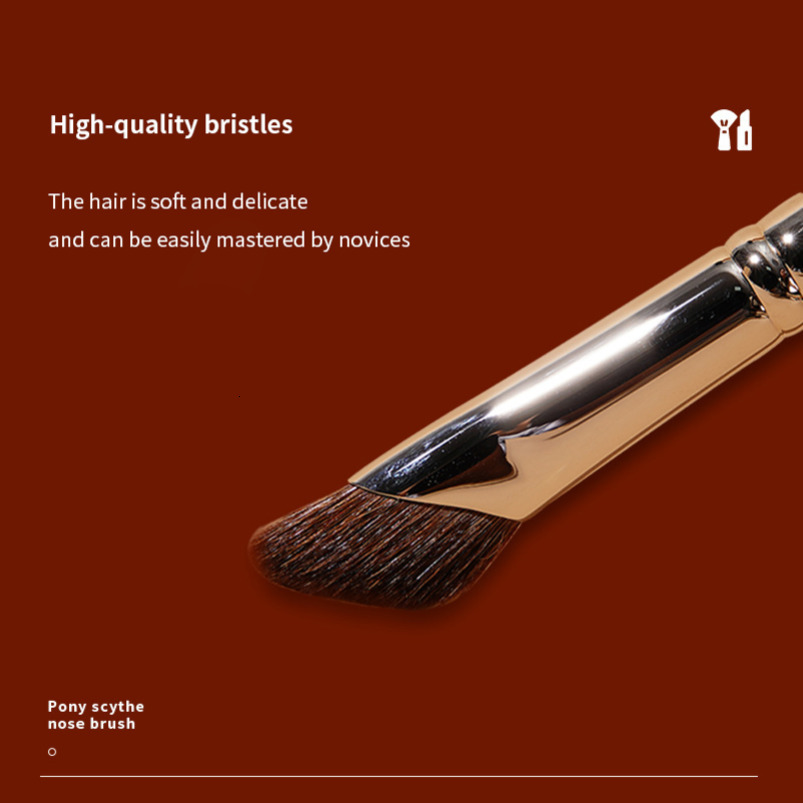 High-Quality Cosmetic Brush Set Featuring Dual-Sided Design: One Side For Scissoring Technique, Another for Base Building