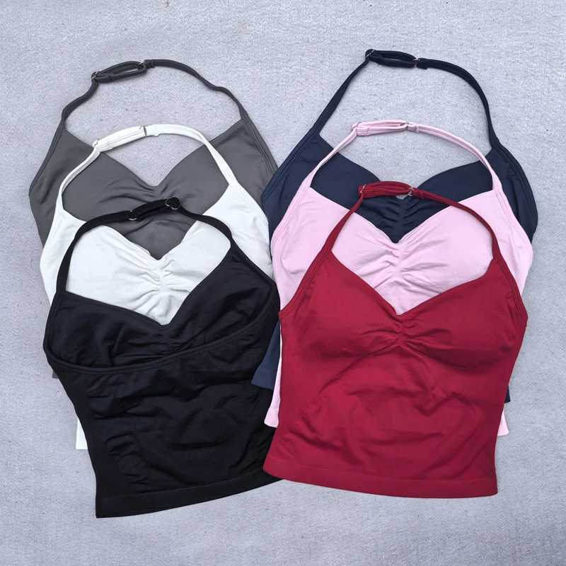 New Longline Strappy Tops Sports Vest Women Fitness Backless Gym Top Scrunch Builtin Bra With Removable Cups Yoga Tank TopsXJ251029