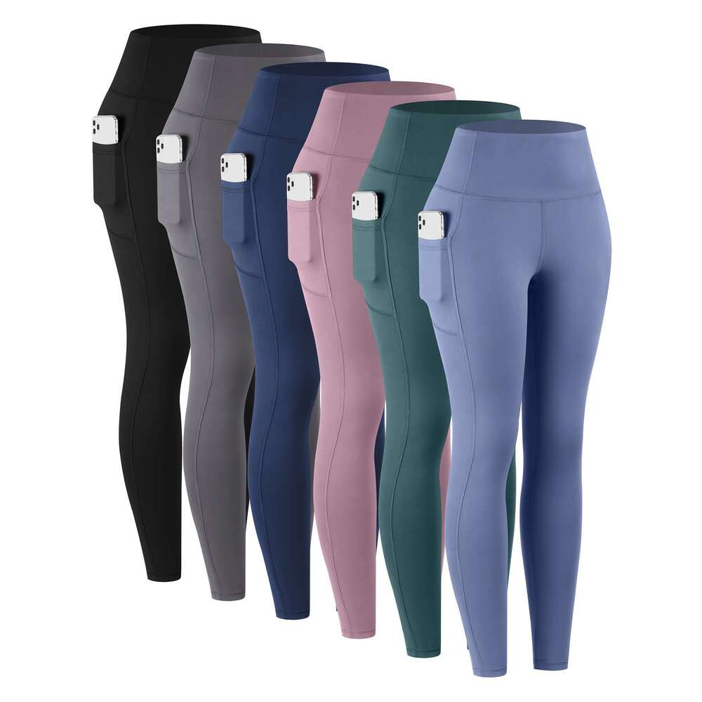 6pcs Women's High-Waisted - Non-See-Through Side All-Season & Casual hine Washable Everyday with Pockets, Womens Leggings, Women Leggings Stretch