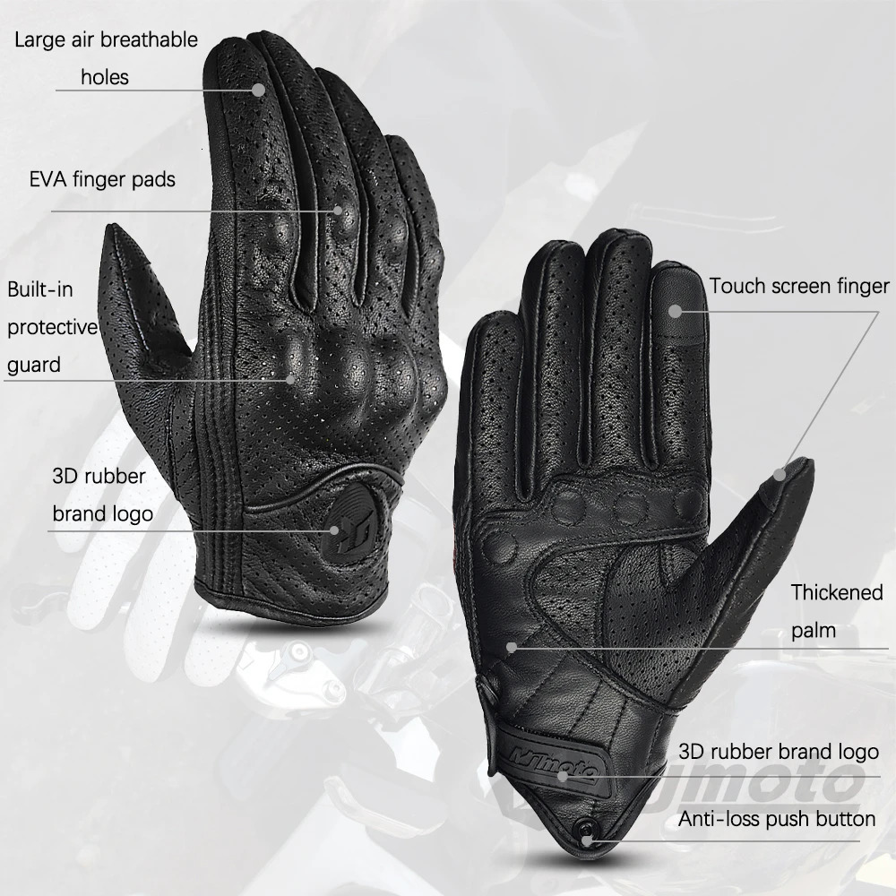 Retro Leather Motocycle Gloves Comfortable Motorbike Guantes WearResistant Motocross Full Finger Protection Moto 251013