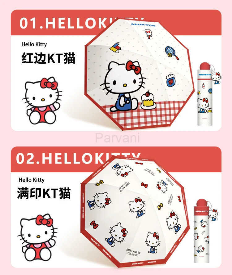 Sanrio HelloKitty Umbrella With High Appearance Level Genuine And Cute Female Student Pink Creative KT Cat Sun umbrella L251029
