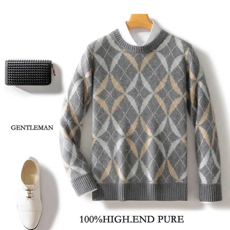 Autumn And Winter Wool Color Matching Round Neck Thick Sweater Loose Casual Wool Bottoming Sweater Top J251029