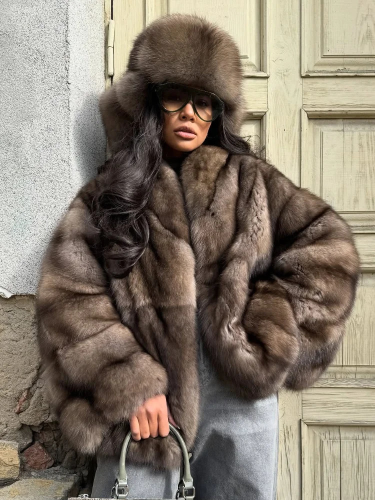 Fashion Solid Fur Coat Women Lapel Waist Cinching Long Sleeve Hidden Button Coats Lady 2025 Winter High Street Outwear 251029