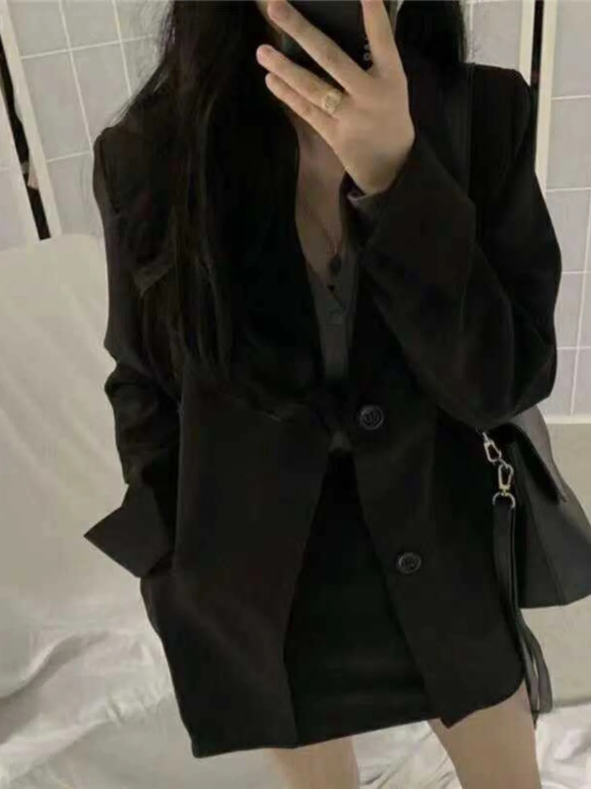 Korean Sle plus Size Suit Jaet for Women Casual Slimming Faionable Spring Autumn Outerwear Long Sve Tailored Coat 251029