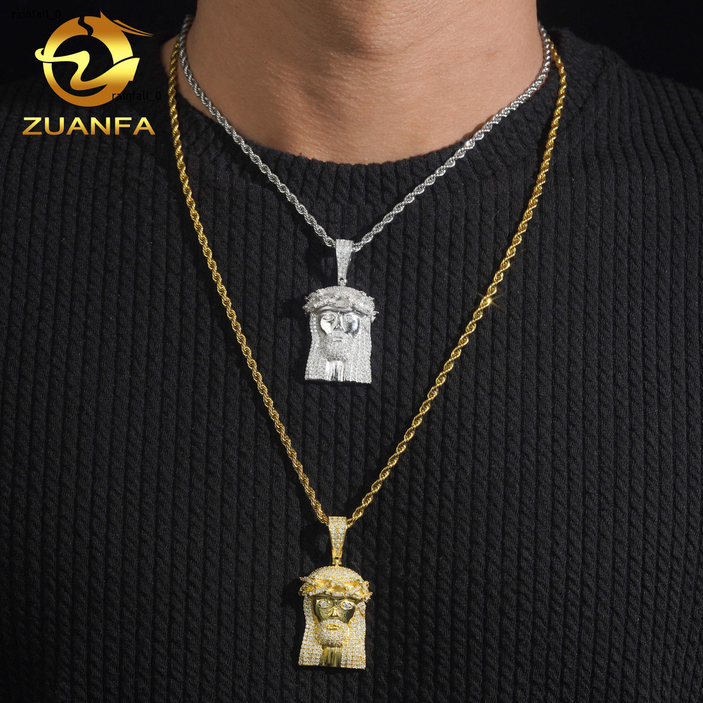 Affordable Moissanite Jesus Piece Iced Out Jewelry Rapper Custom Moissanite Pendant Jesus Pendant Pass Diamond Tester