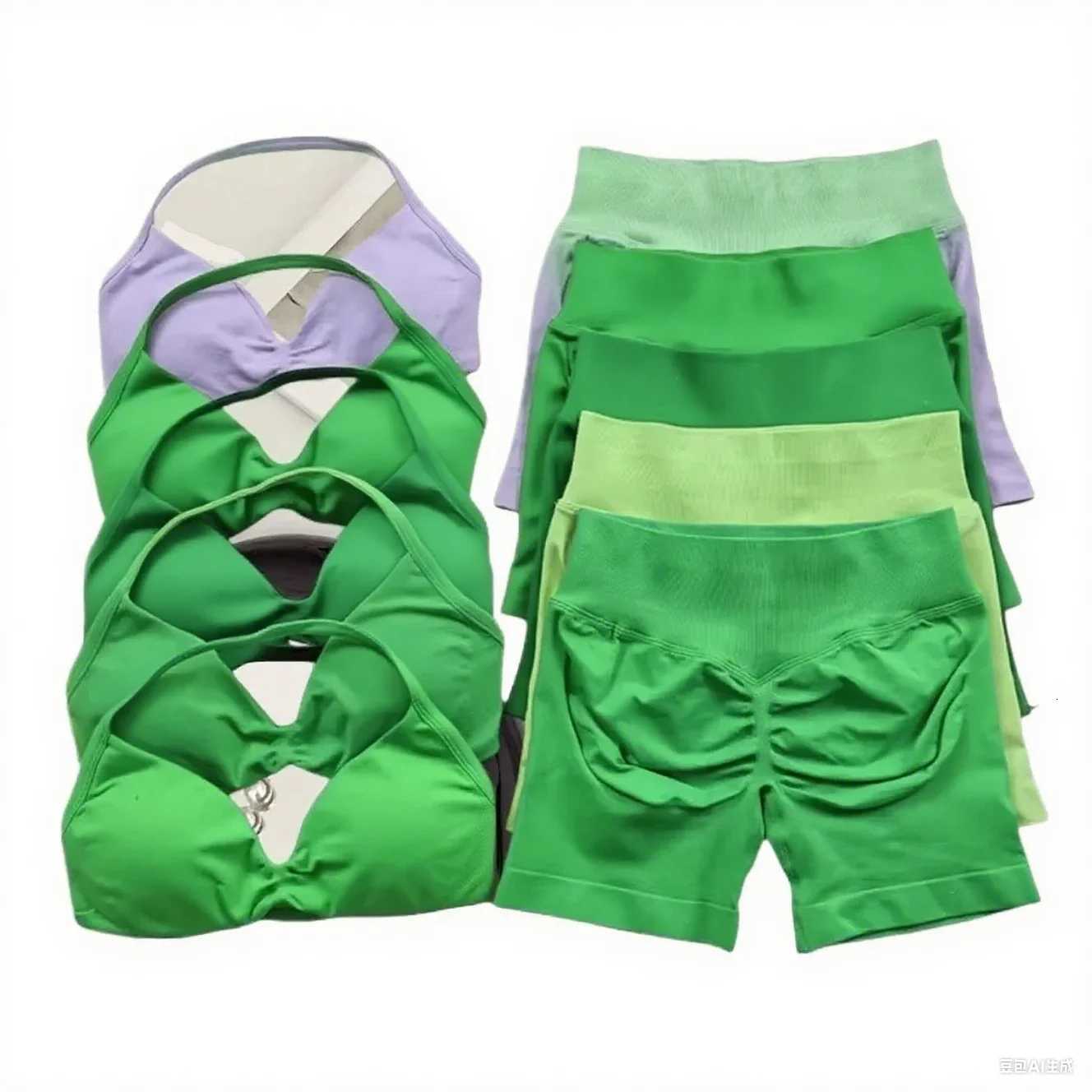 Sports Suit Pink Bra Waist Peach Sports Suit Pilates Gathering Yoga Vest Shorts with Workout Training Fitness Yoga Bra SetsXJ251029