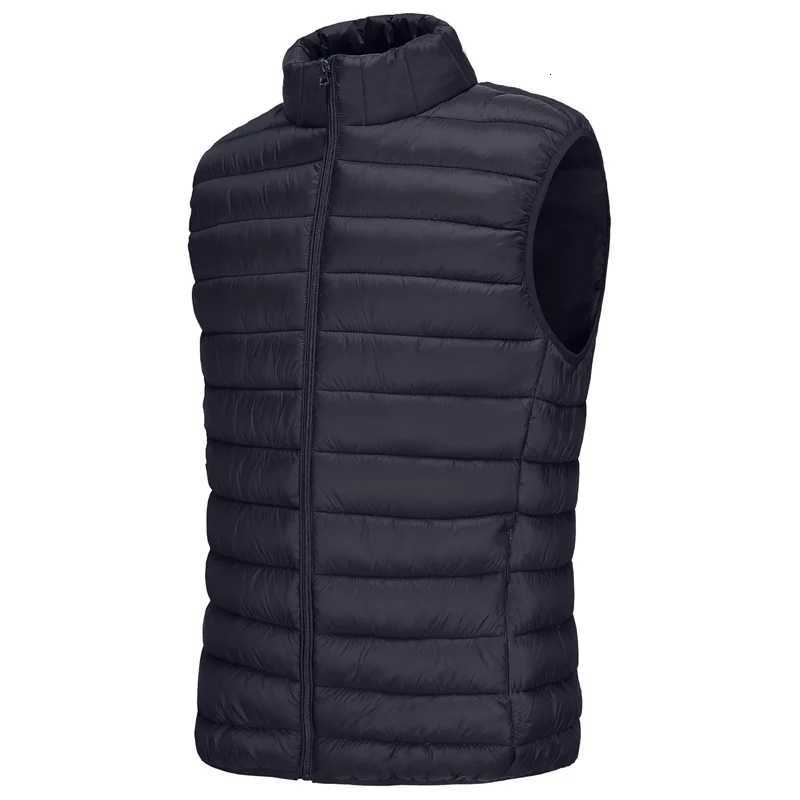 Mens Casual Vest Jackets Lightweight Sleeveless Coats Outdoor Full Zipper Outerwear Down Vest with Zip Pockets Warm Streetwear W251029