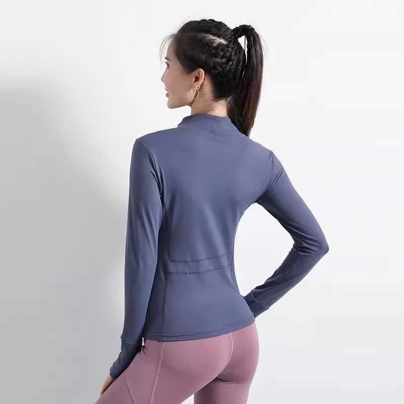 Womens Slim Fit Long Sleeve Sports Jacket Zip Fitness Yoga Workout Running Cardigan Warm Gym Activewear TopXJ251029