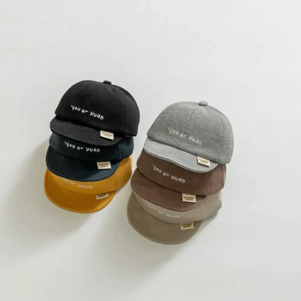 Casual Solid Color Baseball Cap Softbrim Simple Letter Duck Tongue Cap Adjustable Sun Hats for Baby251028