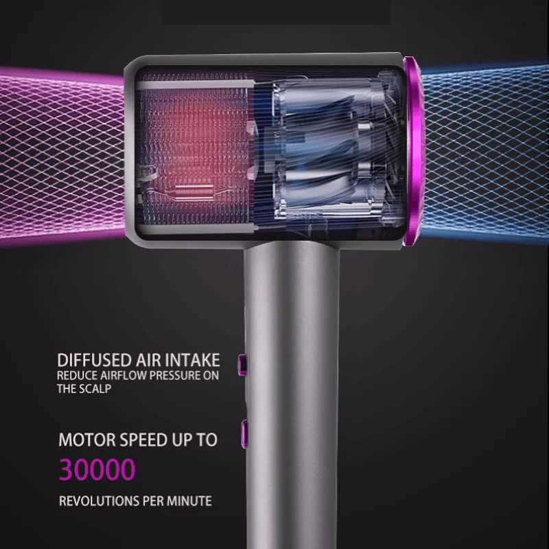 Professional Salon 2000W Ionic Hair Dryer DoubleLayer Air Inlet Aroma ThermoControl Light Display Hot Diffuser Electric L251029