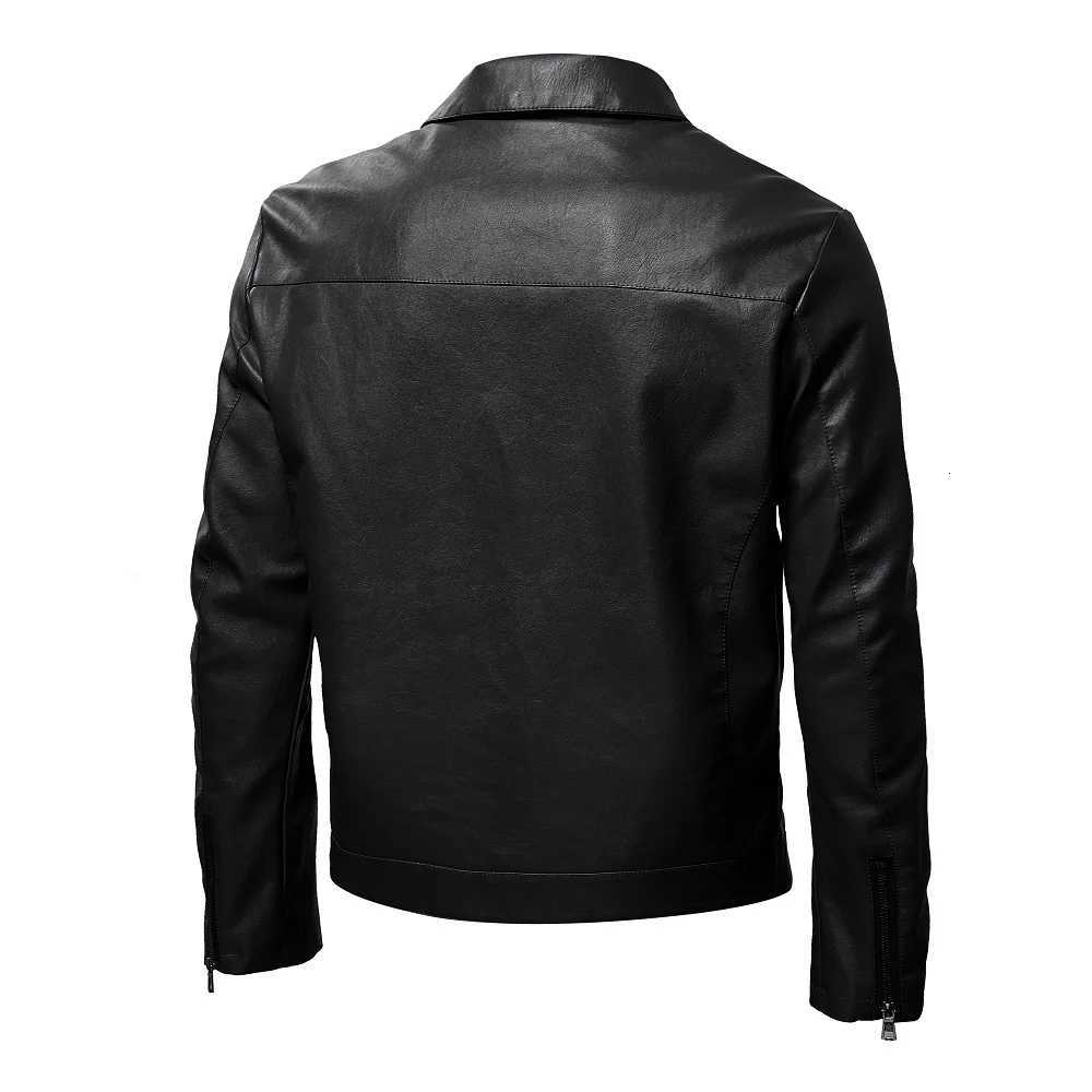 2023 Spring Motorcycle Jacket Men Turn Down Collar Casual Leather Jacket Fashion Slim Moto Bike PU Jacket Men Plus Size 5XLT251029