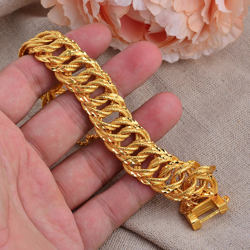 African Nigerian Wedding Gold Color Bangles For Women Girls Ethiopian Wedding Bracelets Gifts 251028