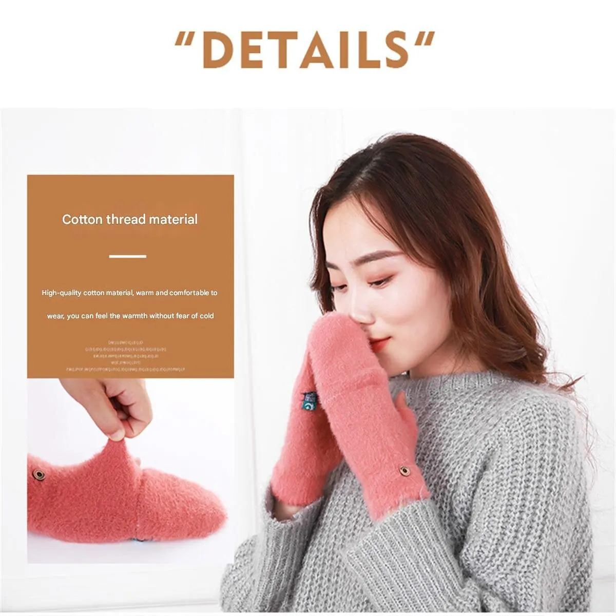 Plush Fingerless Gloves Female Winter Mitten Soft Warm Student Women Flip Gloves Outdoor Write Gloves Thickened Cold Protection i251029